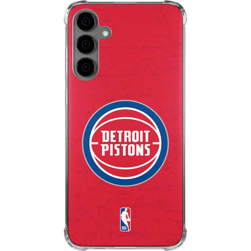 NBA Detroit Pistons Distressed Galaxy S24 Plus Clear Case